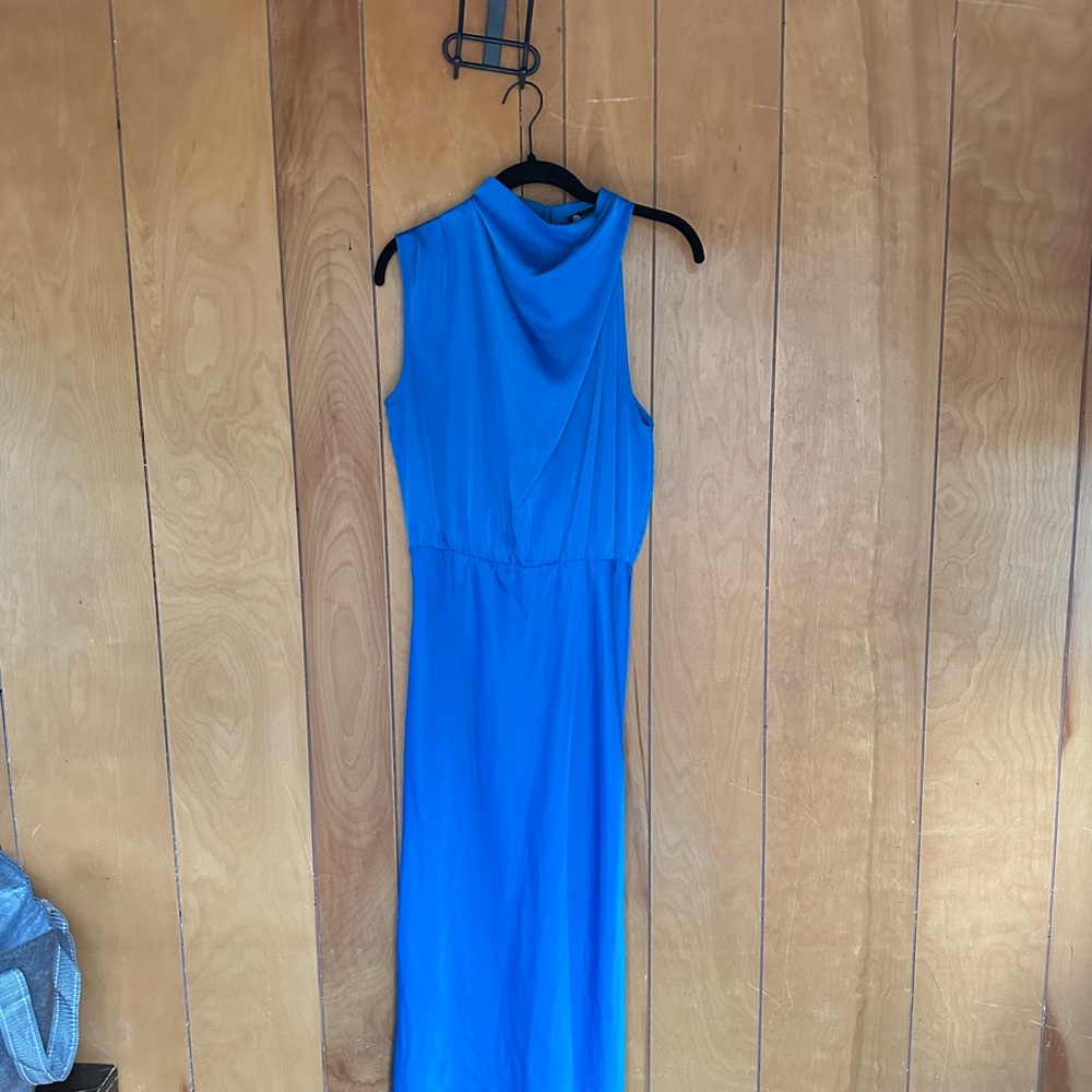 Chic Sleeveless Blue Maxi Dress